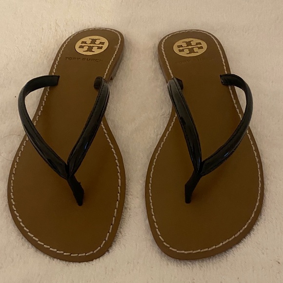 Tory Burch Black and Tan Sandals - Picture 1 of 4